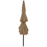 Parasol de jardin à 3 niveaux avec mât en aluminium taupe 3,5 m