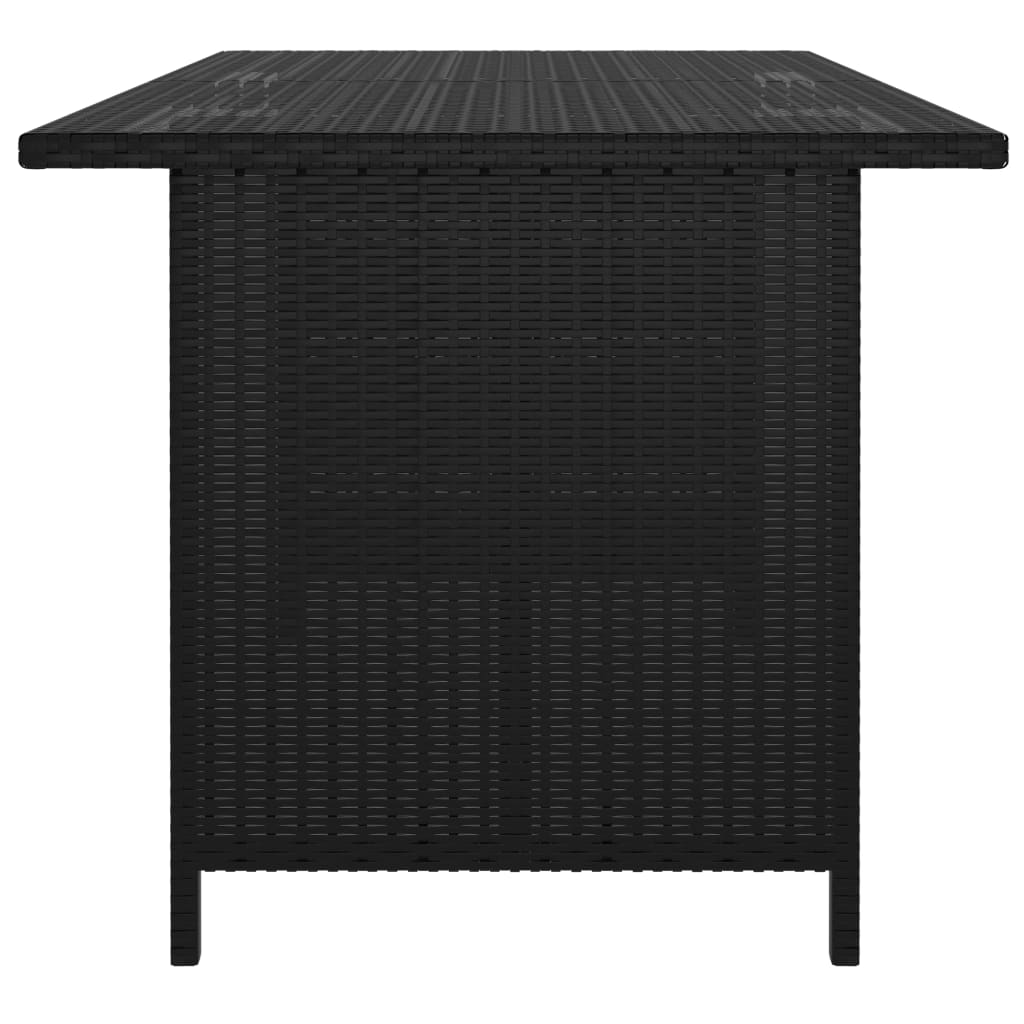 Table à manger de jardin Noir 110x70x65 cm Résine tressée