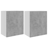 2 pcs Hanging Cabinets Concrete Grey Engineered Wood