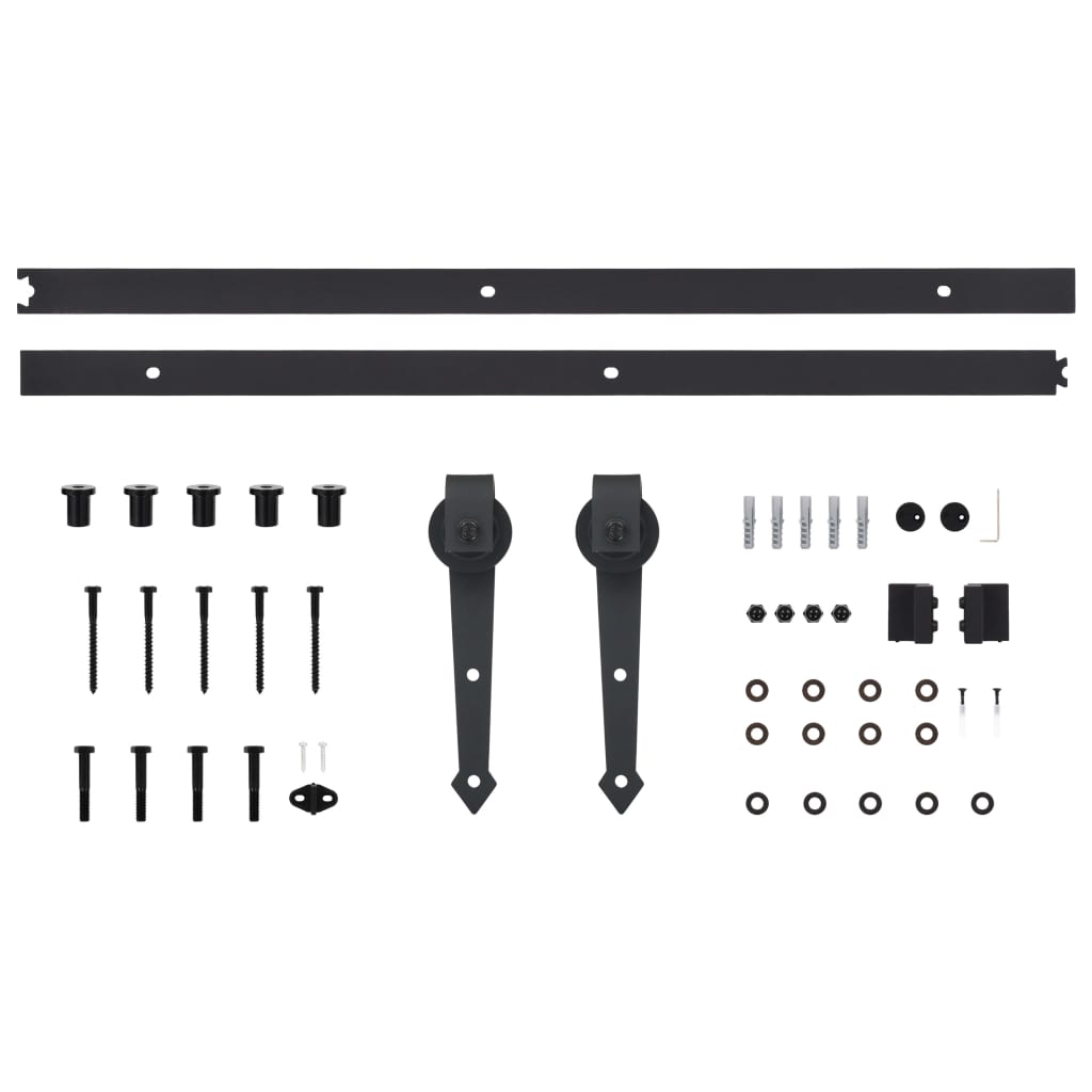 Porte coulissante et kit de quincaillerie 100x210 cm Pin massif