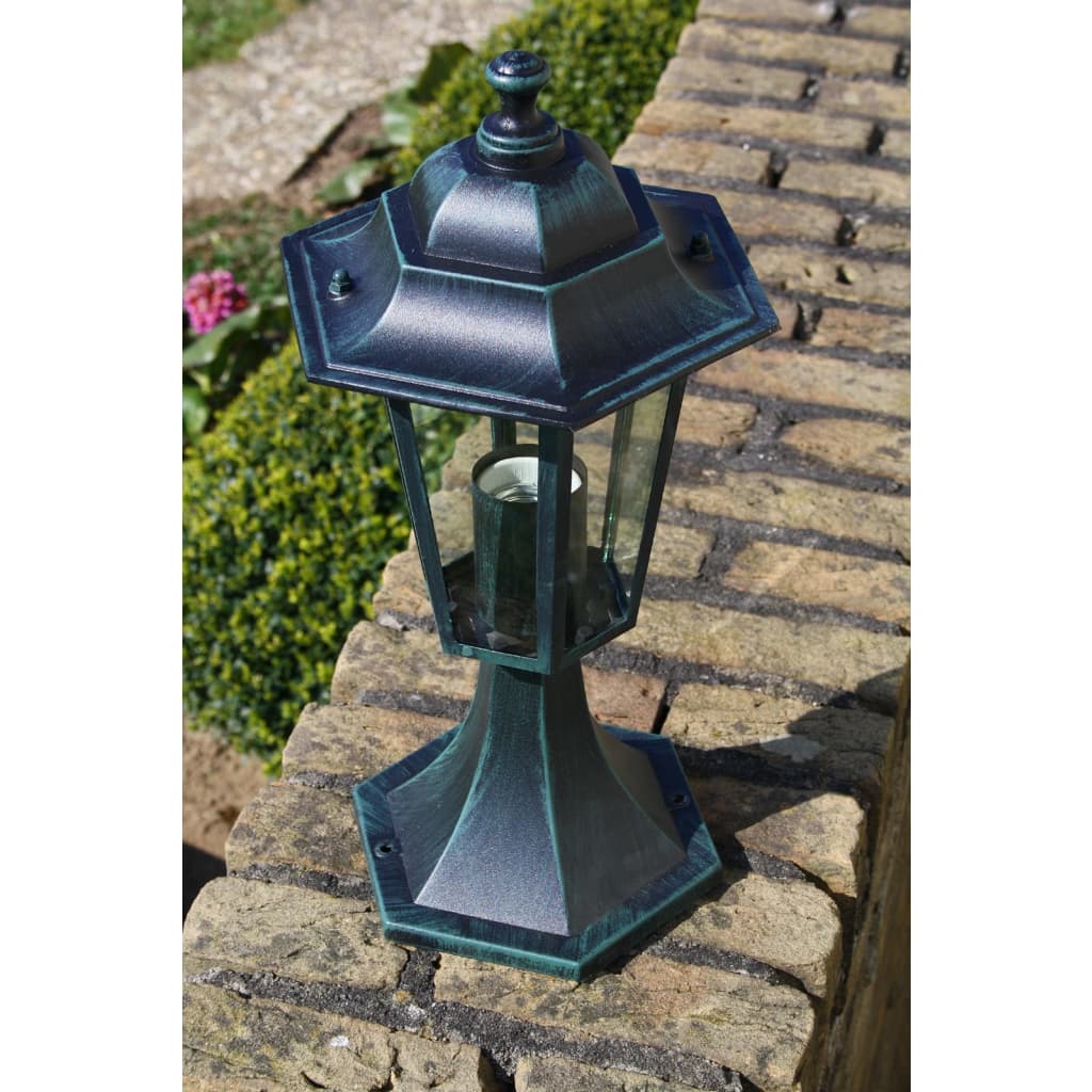 Lampes de jardin 2 pcs Vert foncé/Noir Aluminium