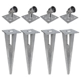 Piquets de poteau d'appui 4 pcs Acier