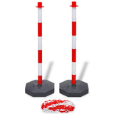 Set of 4 chain posts and 2 plastic chains 10m each