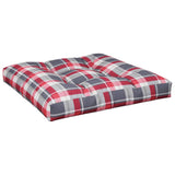 Coussin de palette motif à carreaux rouge 80x80x12 cm tissu