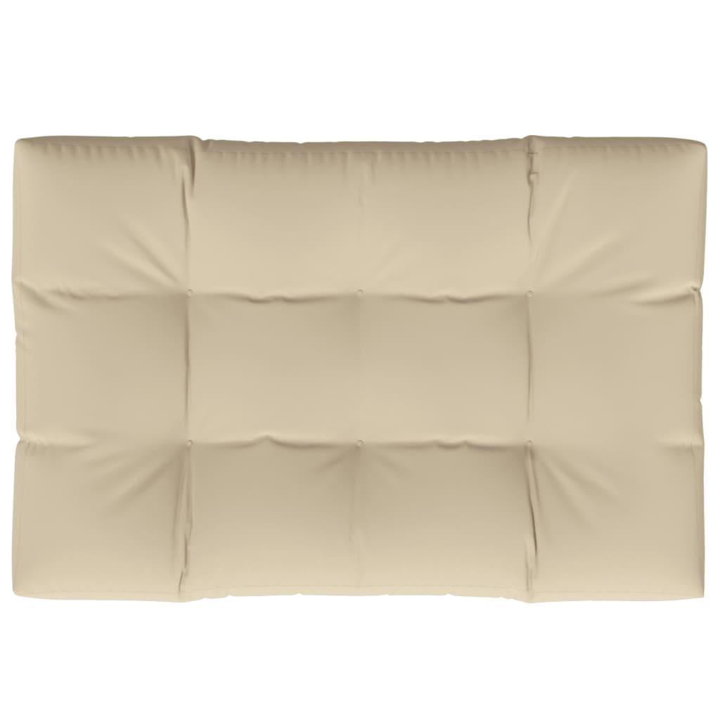 Coussin de palette beige 120x80x12 cm tissu