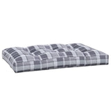 Coussin de palette motif à carreaux gris 120x80x12 cm tissu