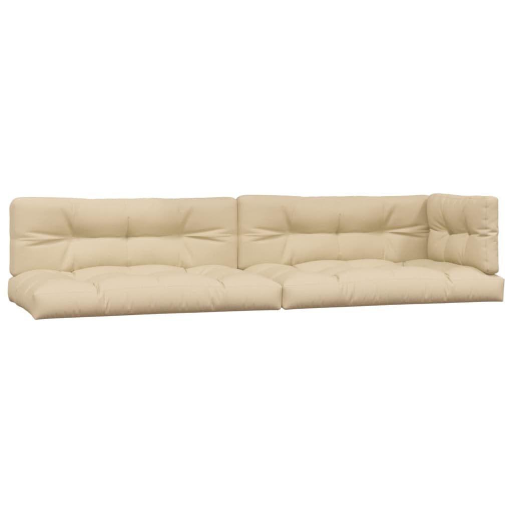 Coussins de palette lot de 5 beige tissu