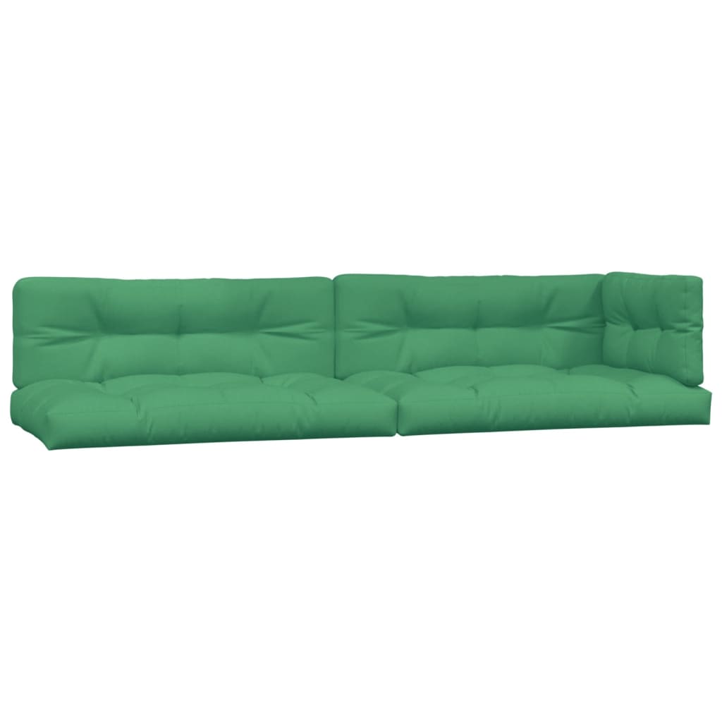 Coussins de palette lot de 5 vert tissu