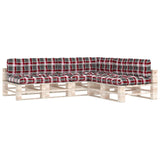 Coussins de canapé palette lot de 7 Motif à carreaux rouge