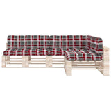 Coussins de canapé palette lot de 7 Motif à carreaux rouge