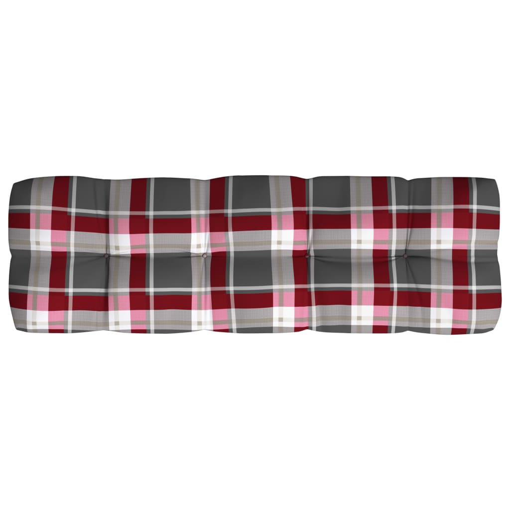 Coussins de canapé palette lot de 7 Motif à carreaux rouge