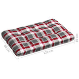 Coussins de canapé palette lot de 7 Motif à carreaux rouge