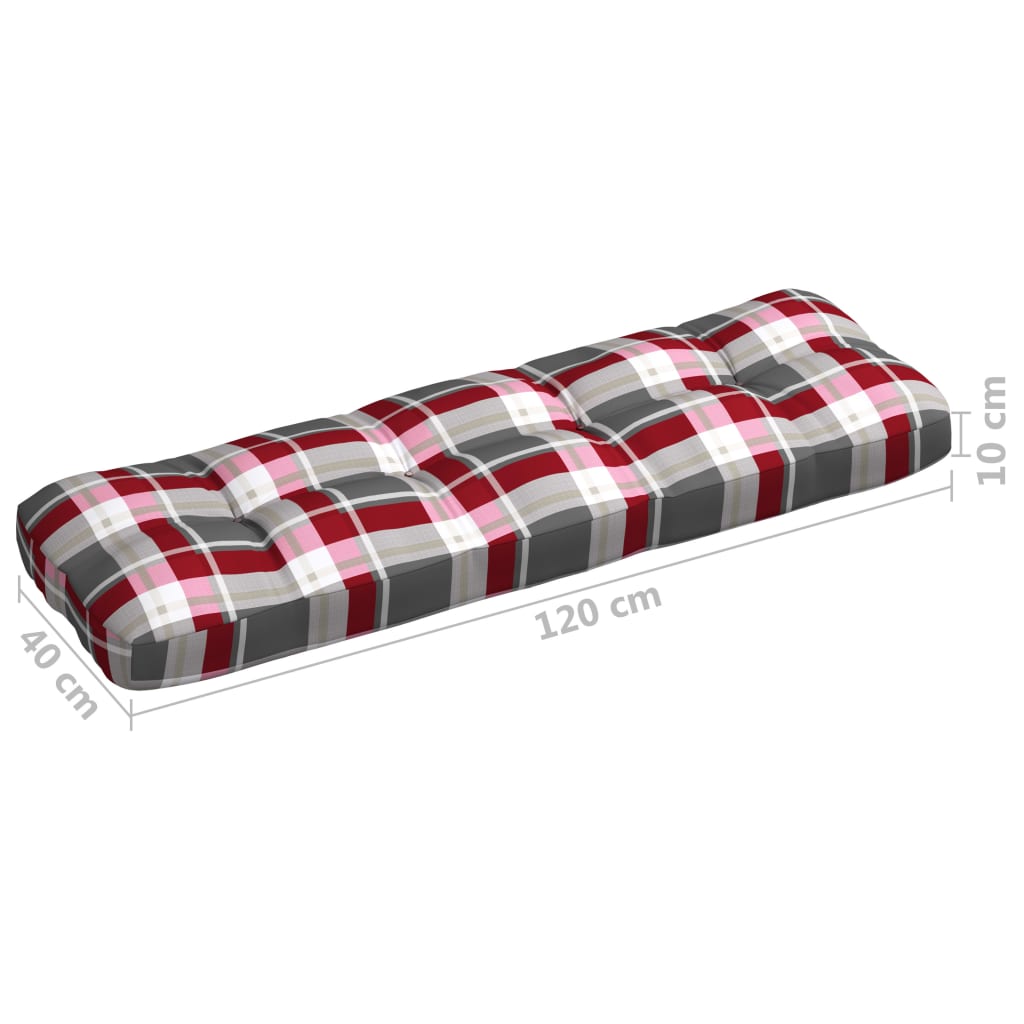 Coussins de canapé palette lot de 7 Motif à carreaux rouge