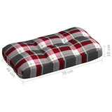 Coussins de canapé palette lot de 7 Motif à carreaux rouge