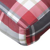 Coussins de palette lot de 3 motif à carreaux rouge tissu