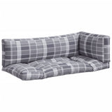 Pallet cushions set of 3 gray checkered pattern fabric