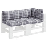 Pallet cushions set of 3 gray checkered pattern fabric