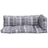 Pallet cushions set of 3 gray checkered pattern fabric