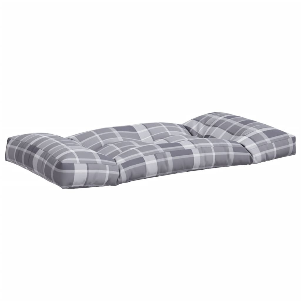 Pallet cushions set of 3 gray checkered pattern fabric