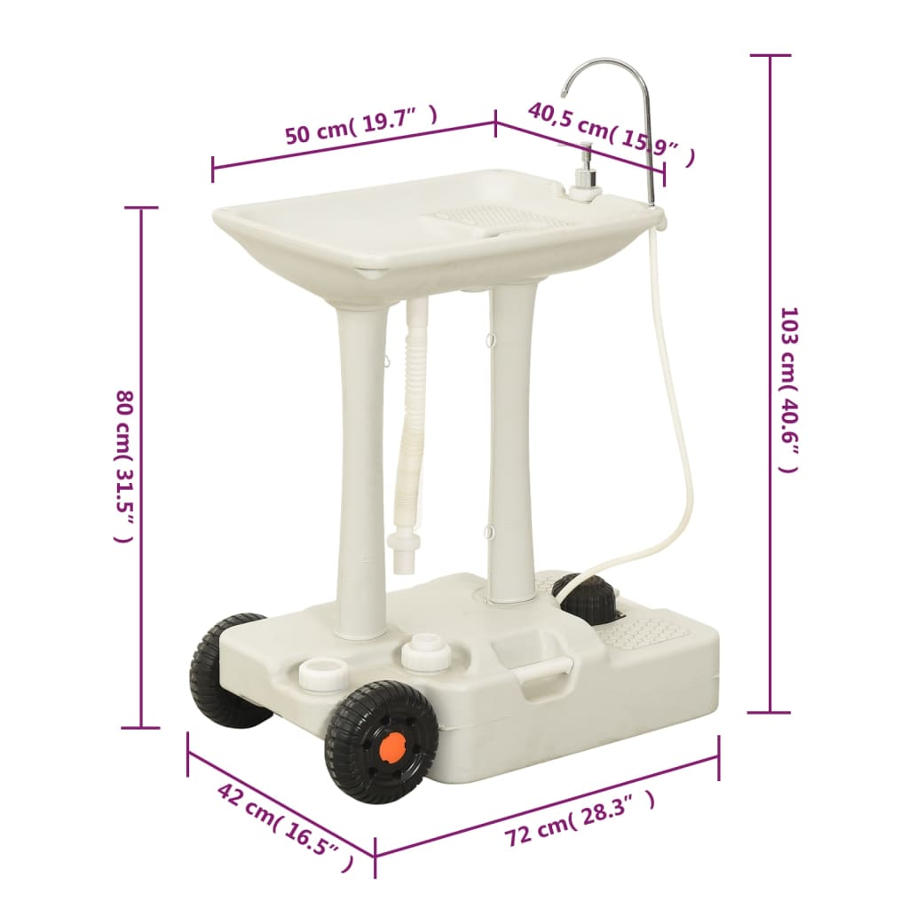 Station de lavage des mains en camping avec distributeur 35 L