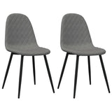 Dining chairs set of 2 Light grey Velvet