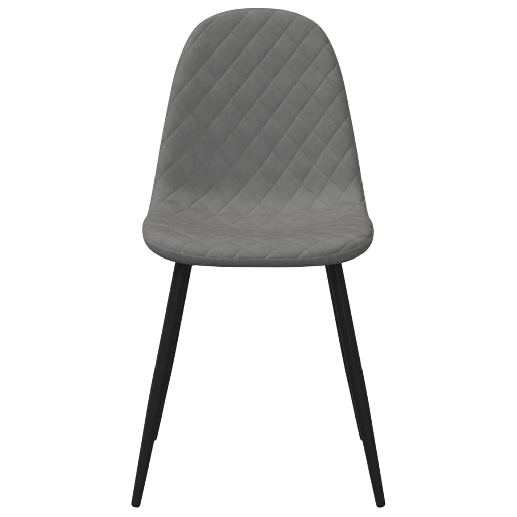 Dining chairs set of 2 Light grey Velvet