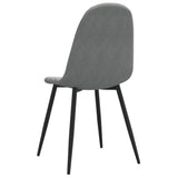 Dining chairs set of 2 Light grey Velvet