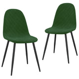 Chaises à manger lot de 2 Vert foncé Velours