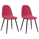 Chaises à manger lot de 2 Rouge bordeaux Velours