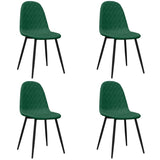 Chaises à manger lot de 4 Vert foncé Velours