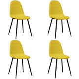 Chaises à manger lot de 4 Jaune moutarde Velours