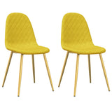 Chaises à manger lot de 2 Jaune moutarde Velours