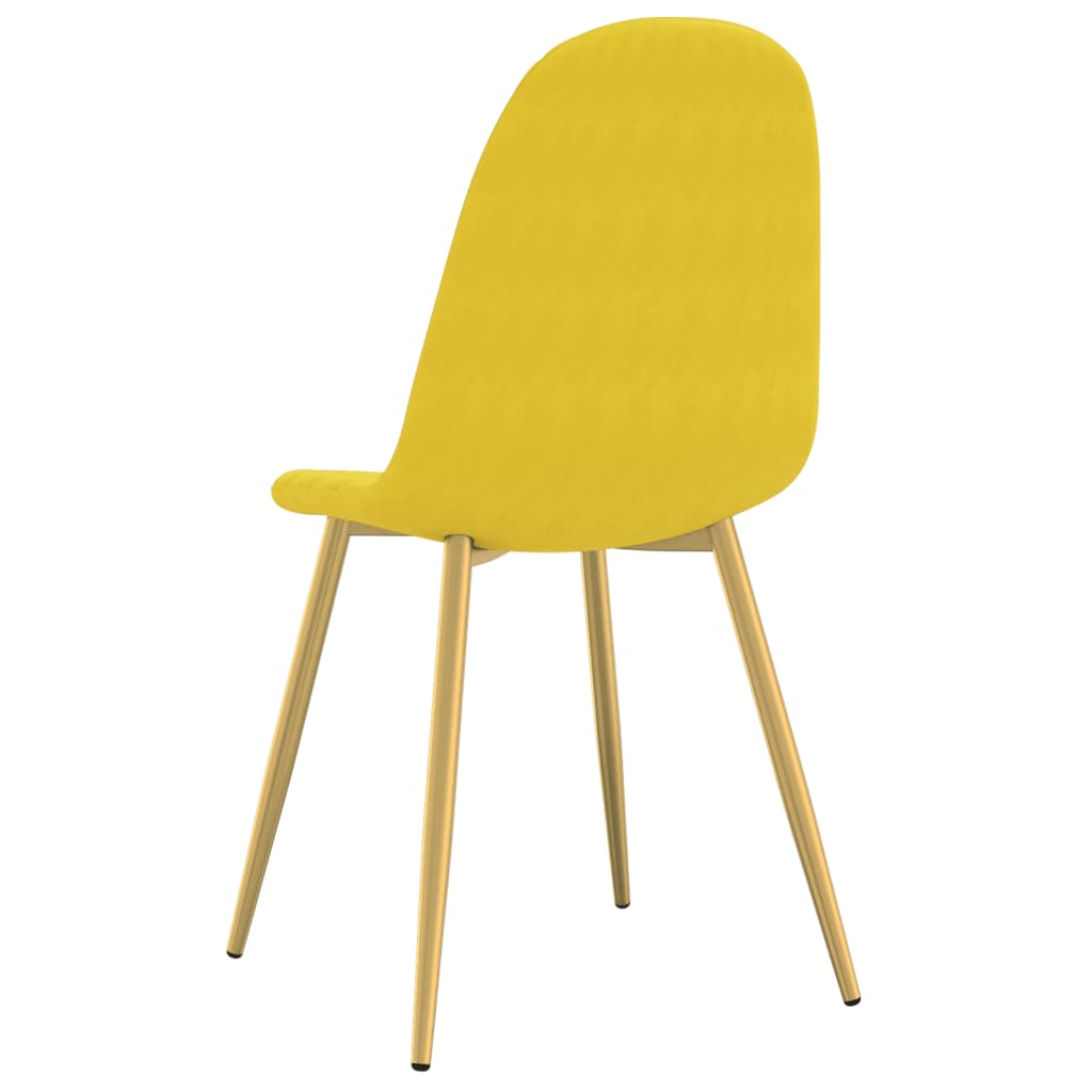 Chaises à manger lot de 2 Jaune moutarde Velours