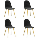 Chaises à manger lot de 4 Noir Velours