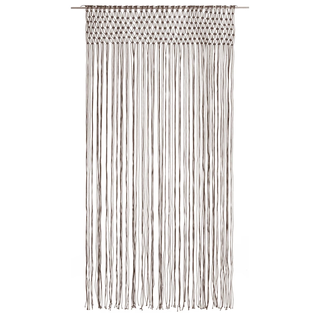 Rideau en macramé Taupe 140x240 cm Coton