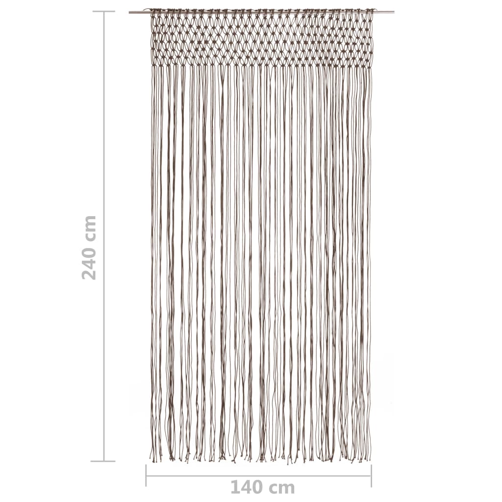 Rideau en macramé Taupe 140x240 cm Coton