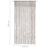 Rideau en macramé Taupe 140x240 cm Coton