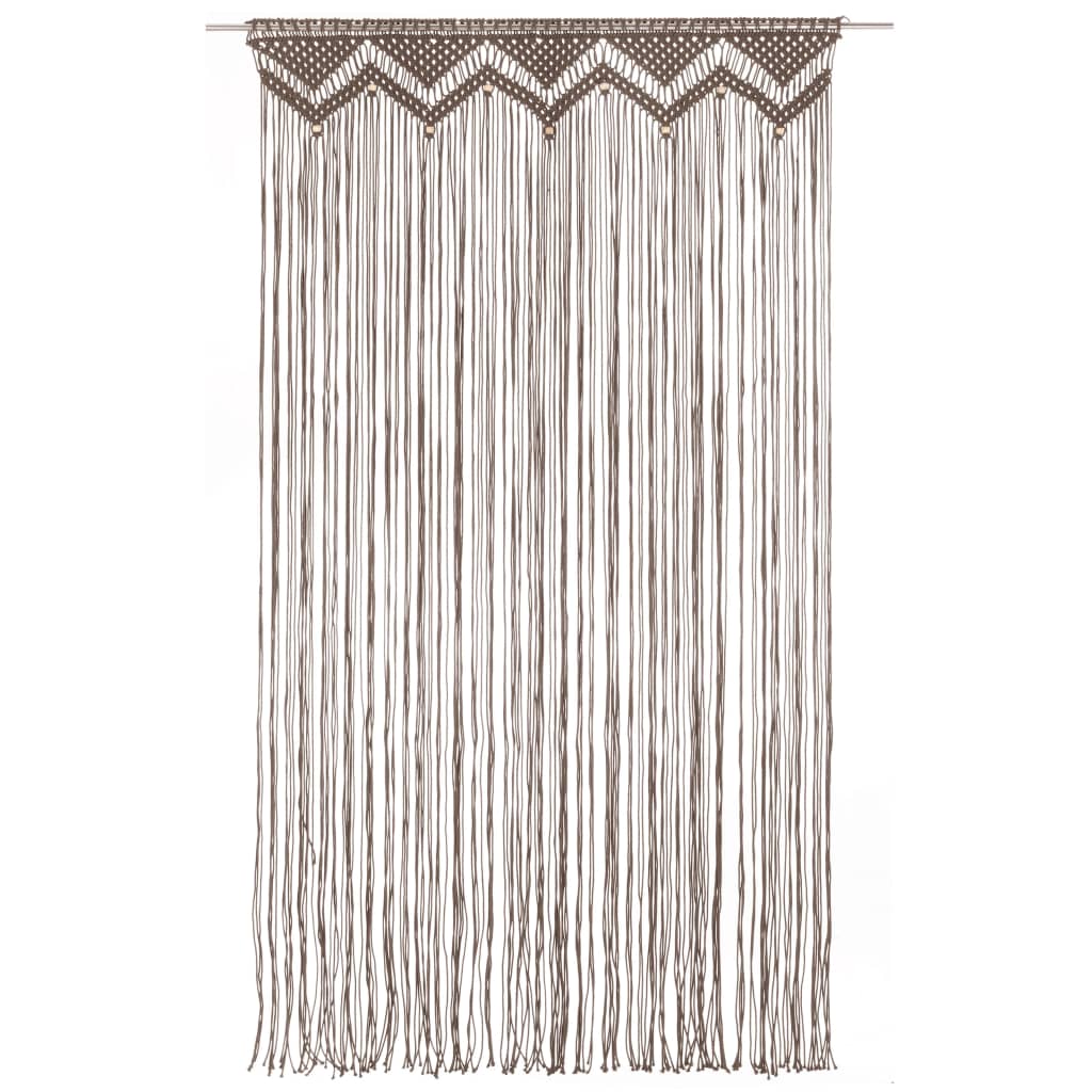 Rideau en macramé Taupe 140x240 cm Coton