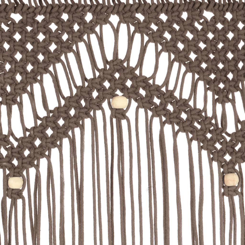 Rideau en macramé Taupe 140x240 cm Coton