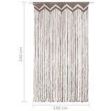 Rideau en macramé Taupe 140x240 cm Coton