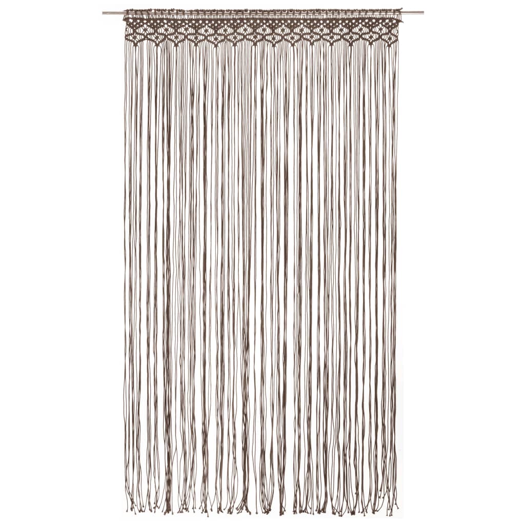 Rideau en macramé Taupe 140x240 cm Coton