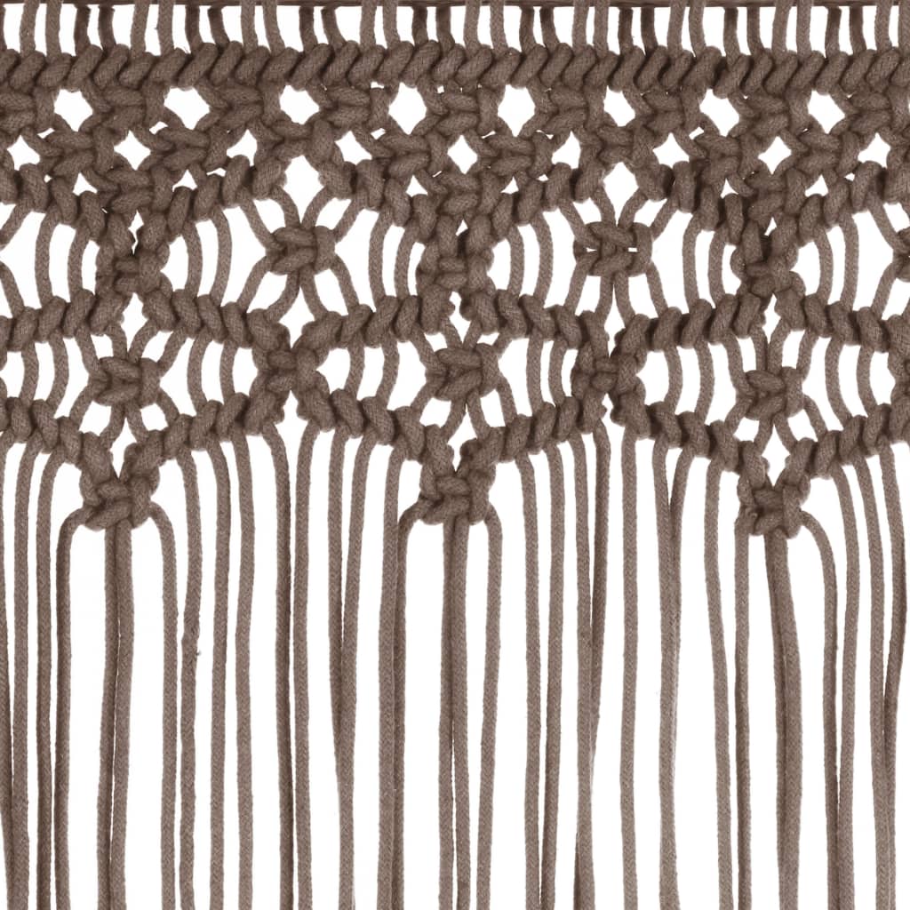 Rideau en macramé Taupe 140x240 cm Coton