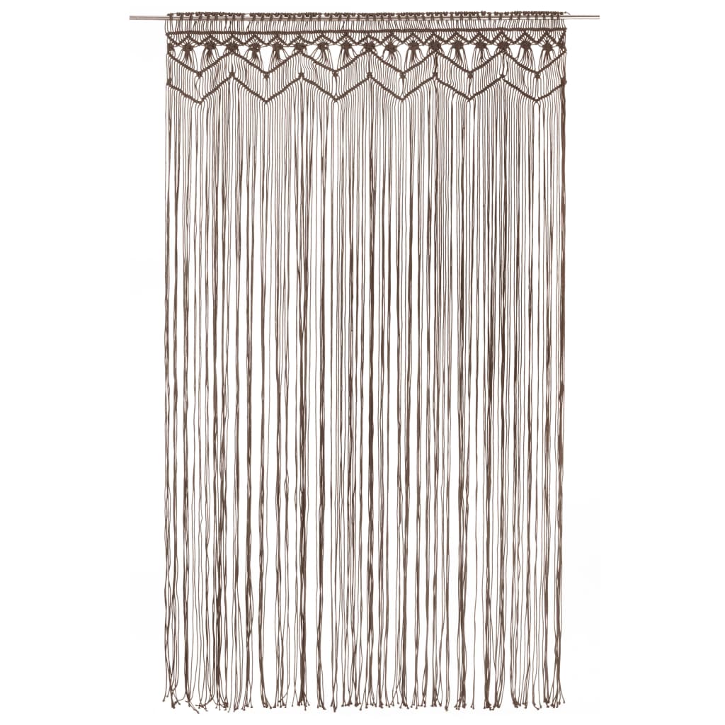 Rideau en macramé Taupe 140x240 cm Coton