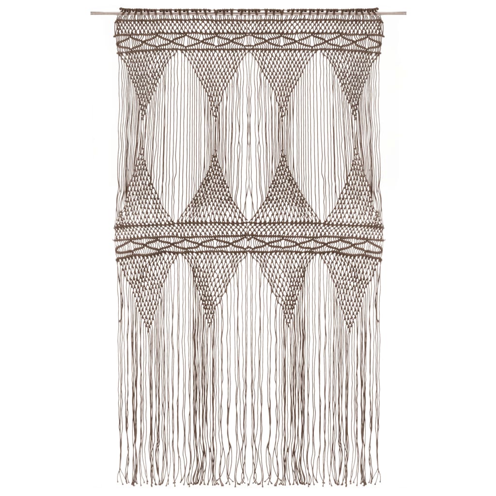 Rideau en macramé Taupe 140x240 cm Coton