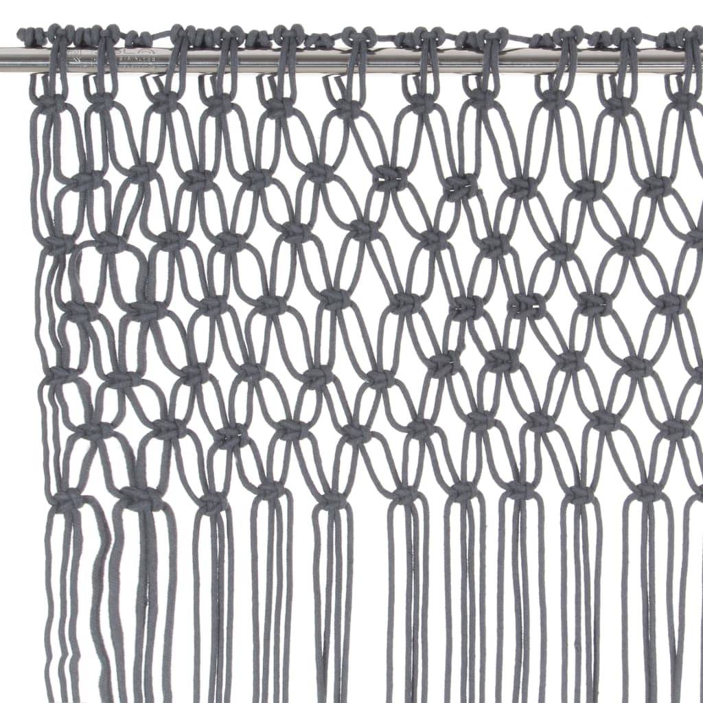 Rideau en macramé Anthracite 140x240 cm Coton