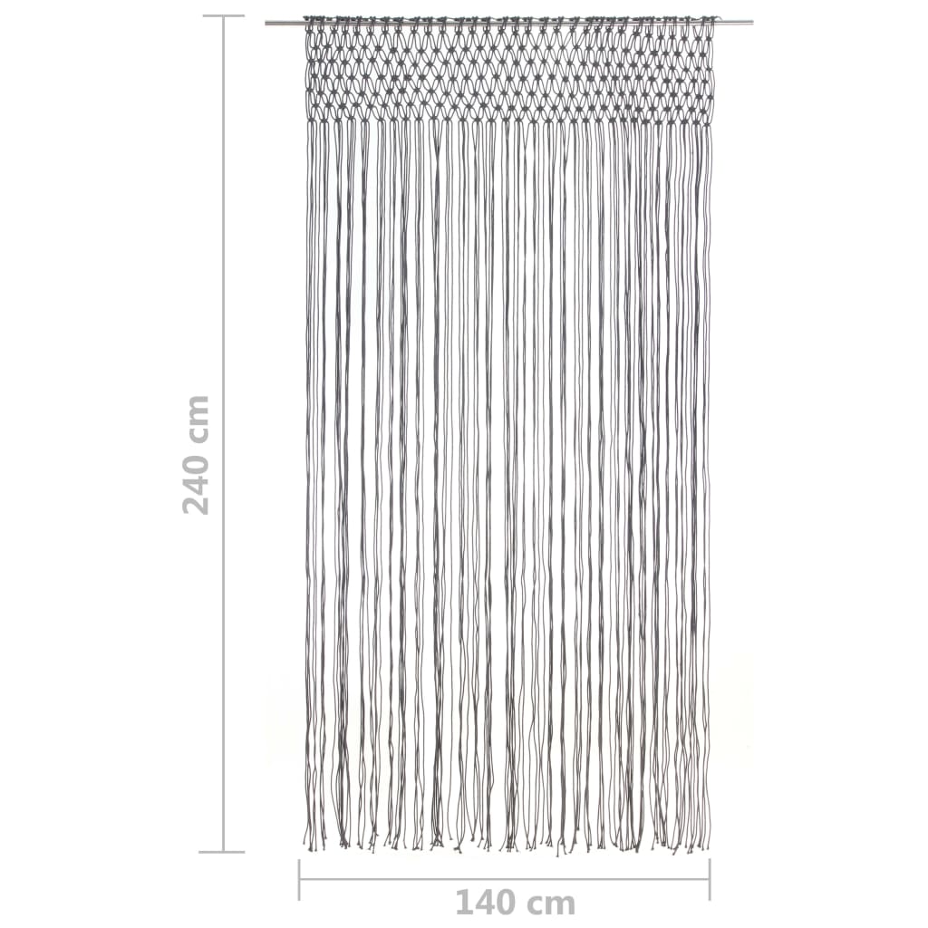 Rideau en macramé Anthracite 140x240 cm Coton