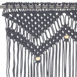 Rideau en macramé Anthracite 140x240 cm Coton