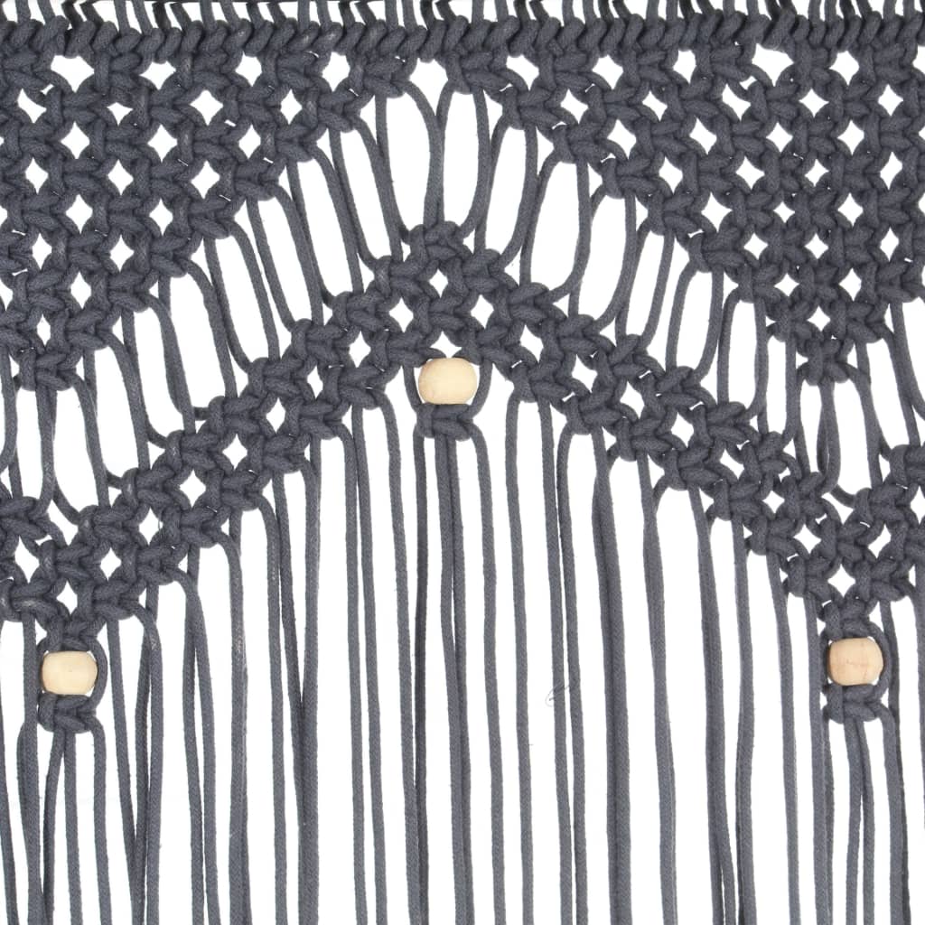 Rideau en macramé Anthracite 140x240 cm Coton