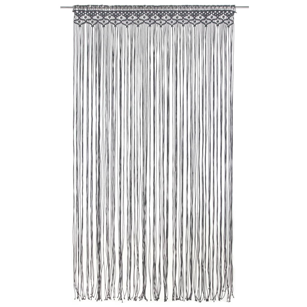 Rideau en macramé Anthracite 140x240 cm Coton