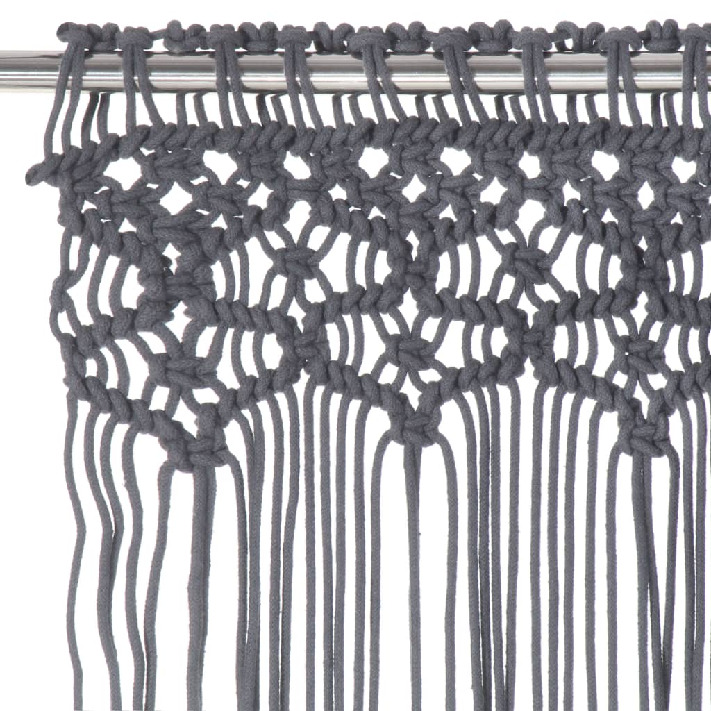 Rideau en macramé Anthracite 140x240 cm Coton